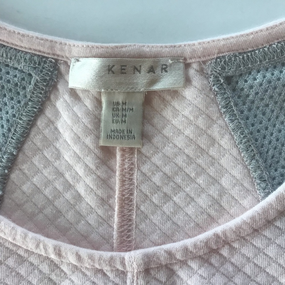 Kenar Pink and Grey Quilted Baseball Tee - Picture 4 of 8
